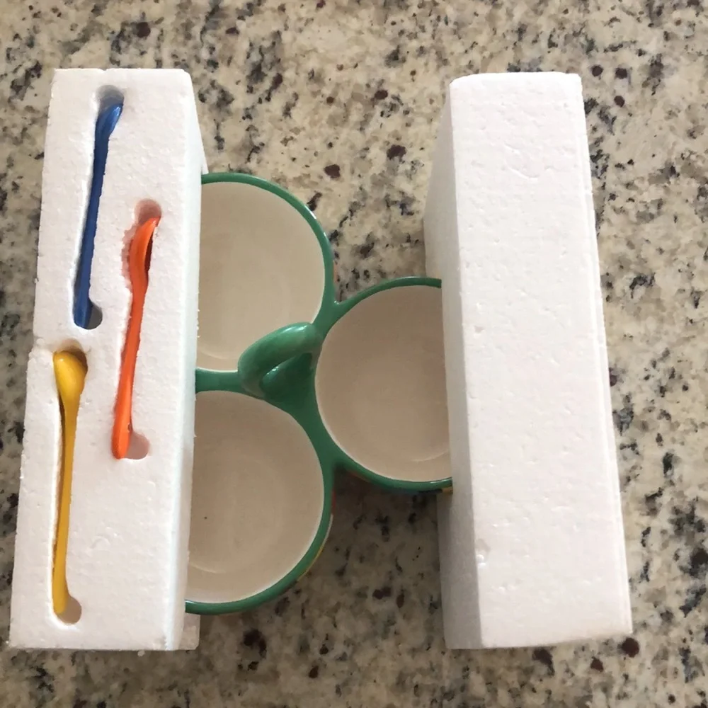 Beautiful Multi Colored Trio Serving Bowl Set
